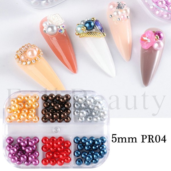 3 st Nail Pärlor DIY Nageltillbehör D
