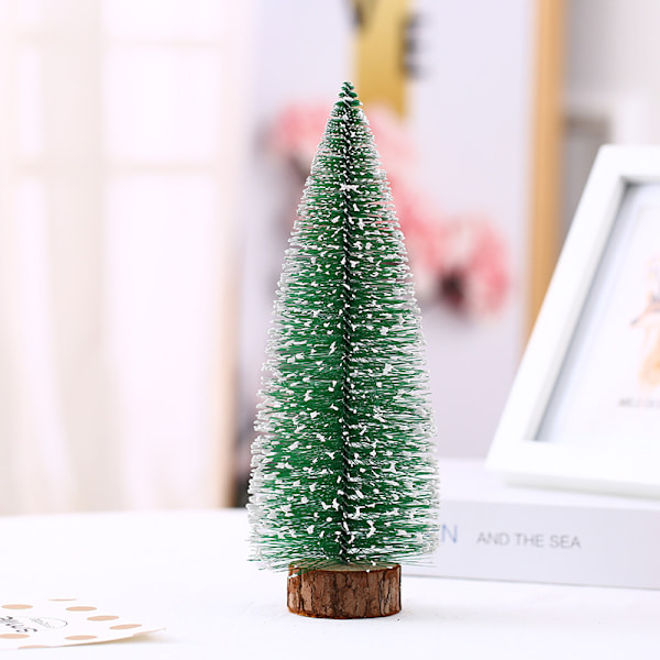 Julgranspynt med belysning, tornformad, flockad snö, tall, skrivbordsdekoration Tree-20cm [without Lights]]