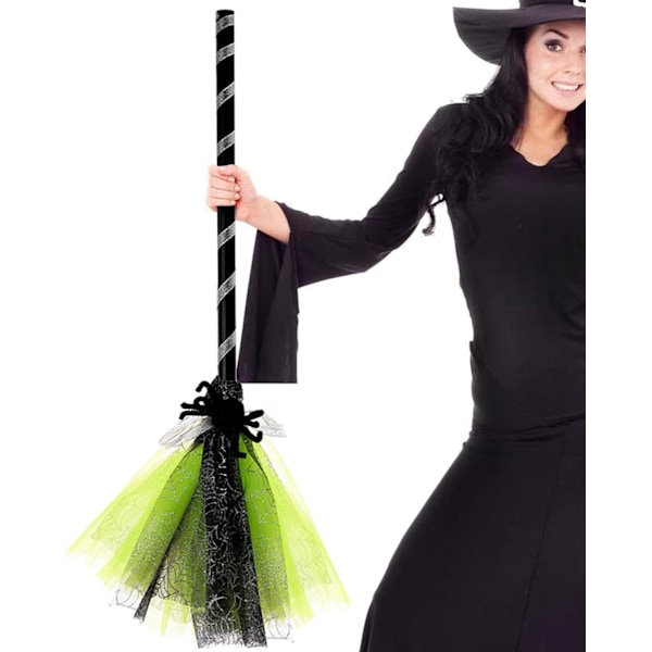 3 färgade kvast rekvisita Halloween kvast för häxa kostym barn