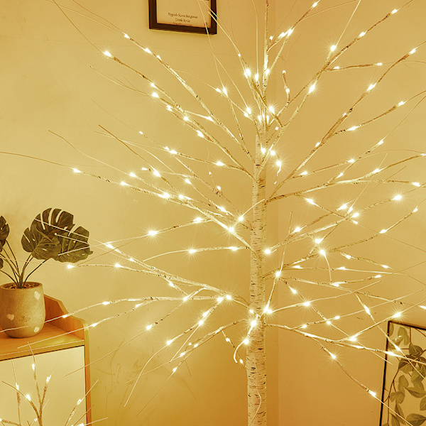 Juldekoration Simulerad Silverbjörk Dekorativa Ljus Levande Sovrumsdekoration Modellering Ljus Warm White 90cm USB