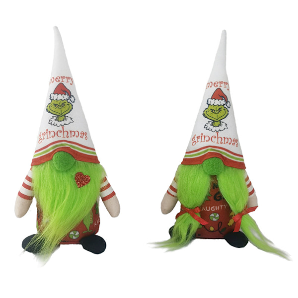 Julgrinchdocka Ansiktslös Docka Grinch Rudolph Festival Inredning Prydnader 2 28*12*8.5