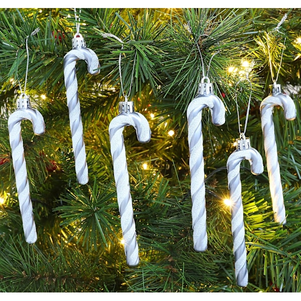 6-13 cm glittriga pepparkaksformade julgransdekorationer 6 st