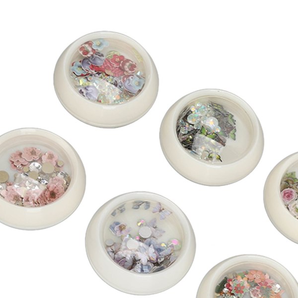 8 st Resin Blandade Nagelpaljetter Färgglada Nagelkonst Nagelglitter Paljetter Flakes DIY Design Manikyr Dekorationer