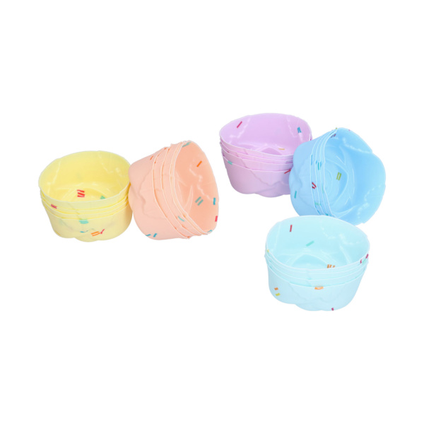 20 st Cupcake Bakformar i Silikon, Muffinsformar, Cupcakesformar, Gelé Puddingformar, Rosset