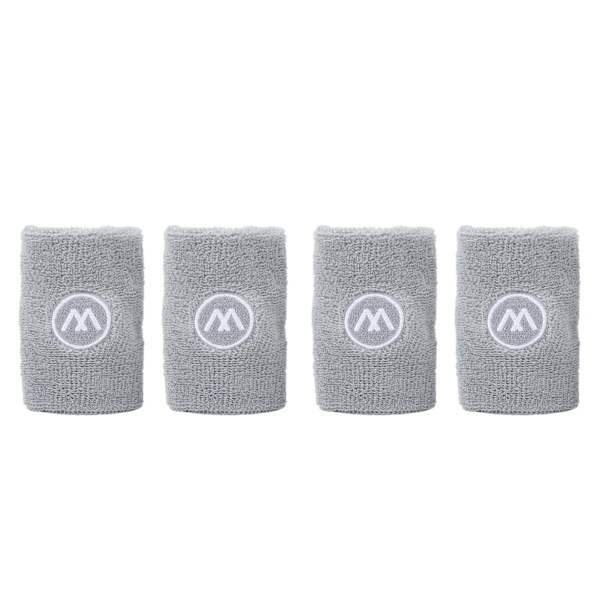 2 Par Armbands Sport Basketboll Svettabsorberande Armband Polyester Bomull Atletisk Armband för Män Kvinnor Grå
