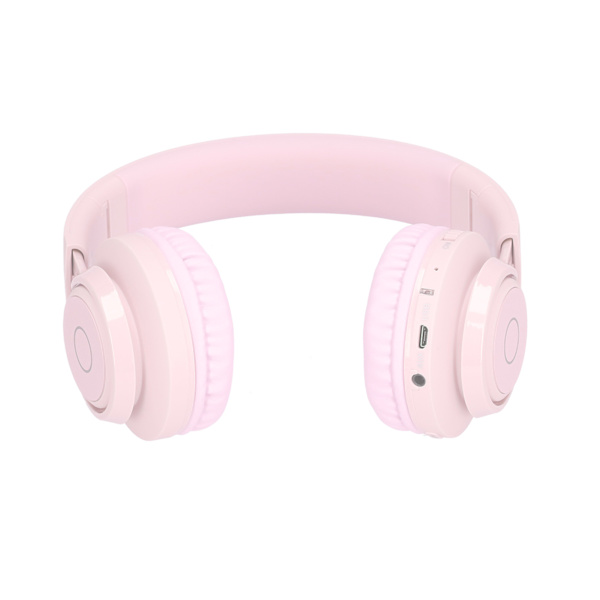 BT06C Barn Bluetooth-headset LED-ljus Stereo Vikbart Hörselskydd Trådlösa Hörlurar Rosa