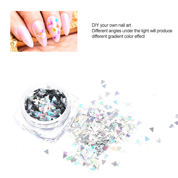 8 st Nail Sequins DIY Nagelsmycke Dekoration Glittrande Sequins Tillbehör för Nagelsalong