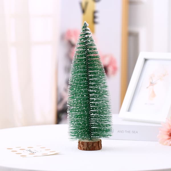 Julgranspynt med belysning, tornformad, flockad snö, tall, skrivbordsdekoration 20cm Pine Tree