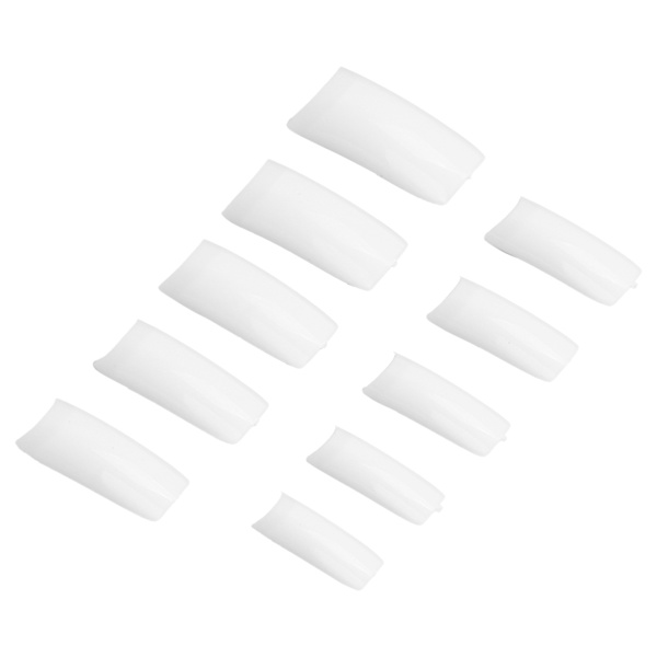 10 st Professionella Nagelspetsar Hemsalong Bärbar Kvinnor Falska Naglar Set Manikyr Verktyg N5346-01 Vit