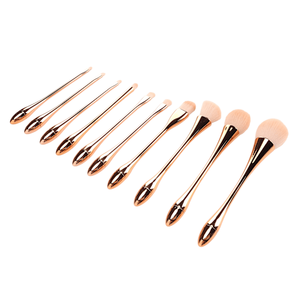 10 st Professionella Sminkborstar Set Ögonskugga Concealer Rougeborste Kosmetisk Borste Set Roséguld