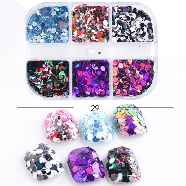 3 st Nail Glitter Magic Mirror Aurora Iridescent Puder Pärlpuder 16