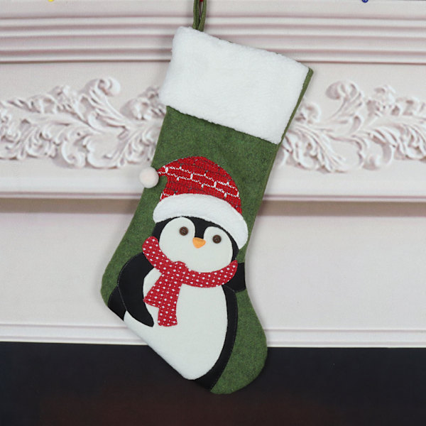Julstrumpor Jultomte Snögubbe Pingvin Julstrumpor Rensa Julhänge Eldstad Dekorationer Godispåse B