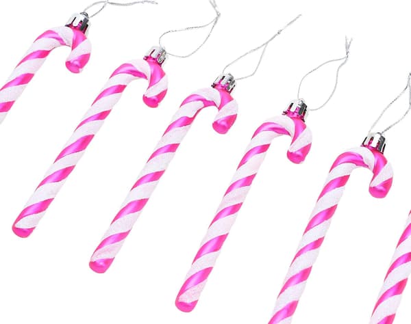 6-13 cm glitter candy cane julgransdekorationer 6st
