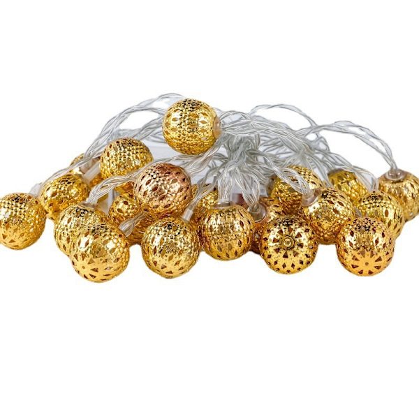 Jul födelsedag och semester dekorationer String Led färgad lampa Smidesjärn marockansk boll belysning Color 1.5M10led USB