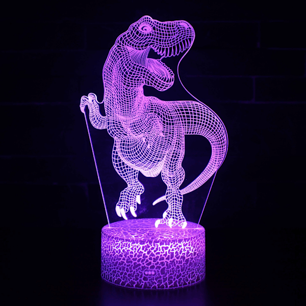 3D Nattljus Tecknad Dinosaur Sovrum Atmosfär Ljus Färgglad Touch Intelligent LED-bordsljus ZB-34