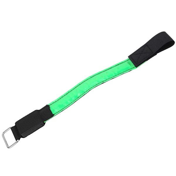 Armband med LED-lampa för nattlöpning utomhus, laddningsbar, reflekterande gitterband, grön
