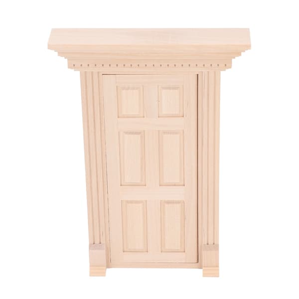 1:12 Dockhus Miniatyr Trä Dörrpanel 6 Rutor Dörrram Omålad Möbel Dockhus Tillbehör