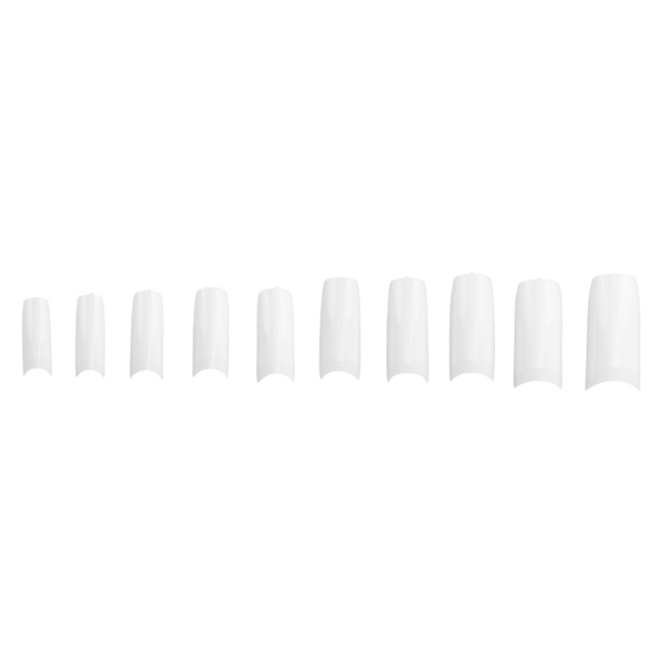 10 st Professionella Nagelspetsar Hemsalong Bärbar Kvinnor Falska Naglar Set Manikyr Verktyg N5346-01 Vit