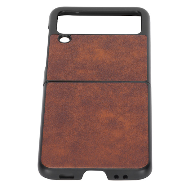 Fodral för Samsung Galaxy Z Flip 3 i brunt läder med skyddande vikbar design