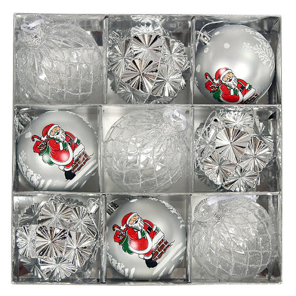 Julgranskulor 2023, juldekorationer, förgylld plastkula, julgranskuleset, hänge Silver 8cm