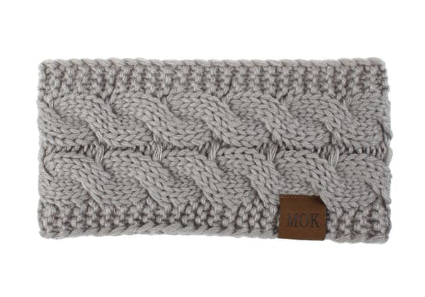 Stickad plysch hårband