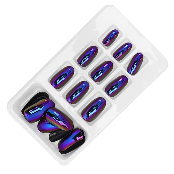 24 st Fashionabla Falska Naglar Avtagbara Ljusa Färger Falska Naglar Patch Full Cover Nagelkonst Tips05