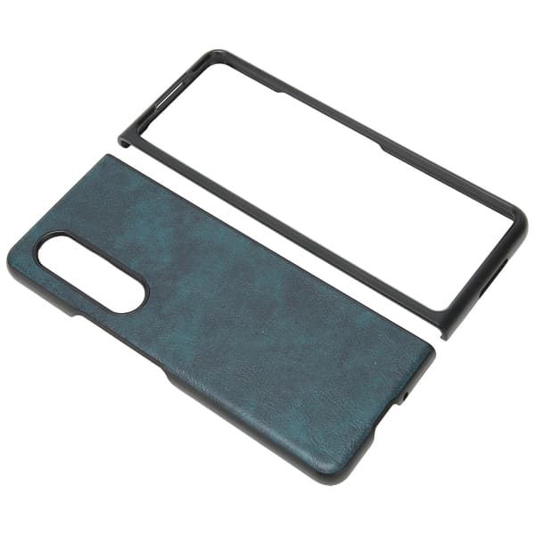 Fodral i läder för Galaxy Z Fold 3, dammsäkert, vikbart, mörkgrönt