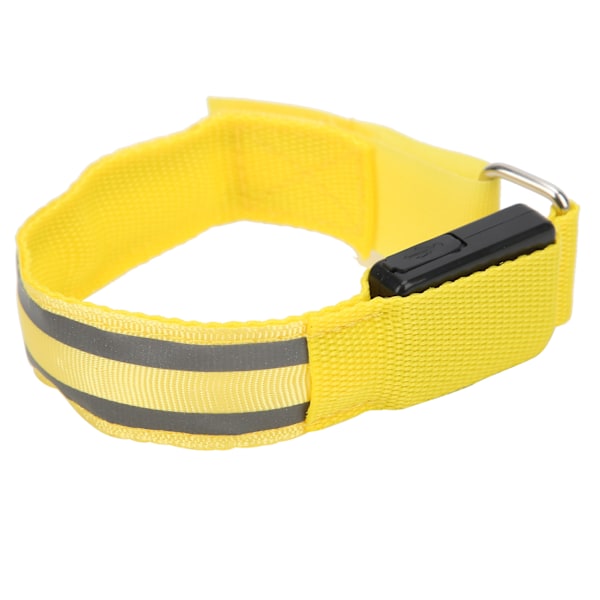 Reflekterande LED-armband med dubbla lysande band, upplyst armband för nattlöpning, batteridriven, gul