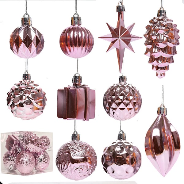 Julgranskulor i Form av Julgranspynt Hängande Ornament Julprodukt Red