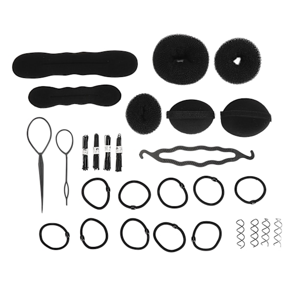 Hair Bull Shaper Set Pins Elastiska band Hår Donut Bull Maker Set för vuxna barn