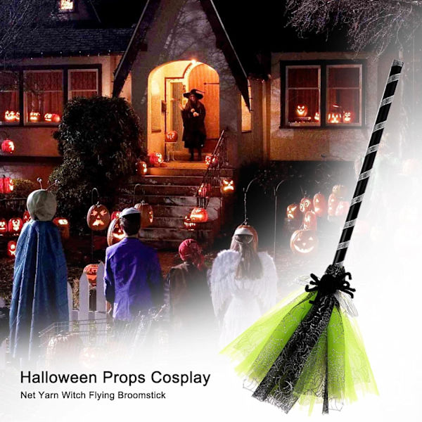 3 färgade kvast rekvisita Halloween kvast för häxa kostym barn