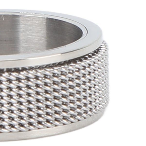 8MM Herr Spinerring Ljudlös Titanstål Cool Ångest Ring för Ångest Stressavlastning Silver Nr 11 65mm / 2.6in