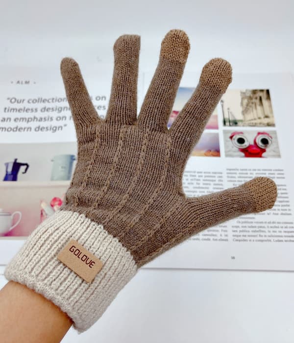 Vinter-touchskärm stickade handskar