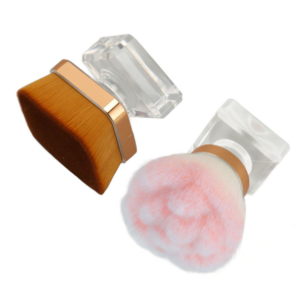 Sminkborste Set Flat Top Foundation Blomma Form Fluffig Puderborste Kosmetika Foundation Puder Verktyg med 2 st Förvaringsfodral