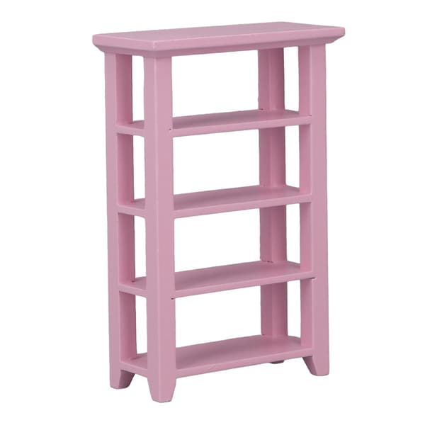 1:12 Skalig Dockhus Blomsterställ 4 Lager Trä Miniatyr Bokhylla Möbel Dekoration Rosa