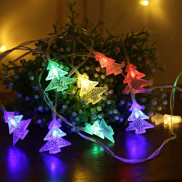 LED julgran ljusslinga juldagen dekorerad