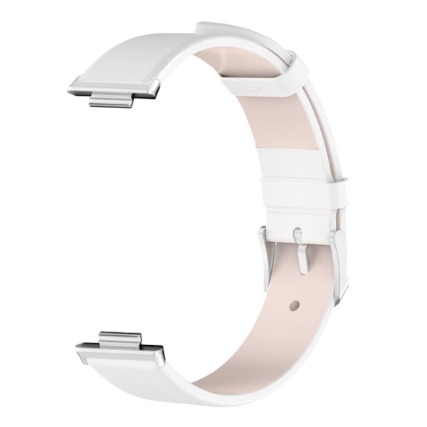 Smartwatchband i Läder, Vit, Bekväm, Justerbar, Ersättningsdel för Watch FIT2