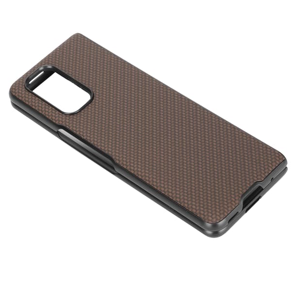 Kolfiber-Texturerat Telefonfodral för Xiaomi MIX FOLD ABS Smartphone Skyddsfodral Brun