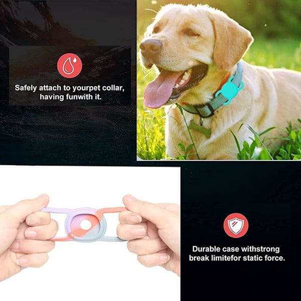 AirTag Skal Hund - Skydd - Fäst på hundhalsband silikon Svart