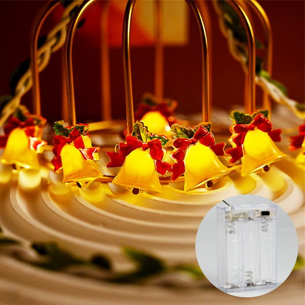 LED-julkulor med klangklocka för festlig julstämning, julgransdekorationer Warm White USB 2 M 20 led
