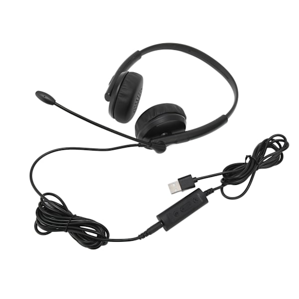 XD1000 USB-headset med 3,5 mm brusreducerande mikrofon, kundtjänstheadset för Skype, webbinarier och callcenter