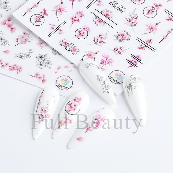 3PCS Nagelstickers Blå Fjäril Nagelstickers A