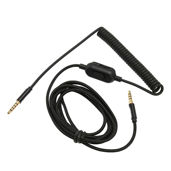 Hörlurslindad kabel 2 meter Justerbar volym Ersättningsljudfjäderkabel med tystnadsknapp för Astro A10 A30 A40