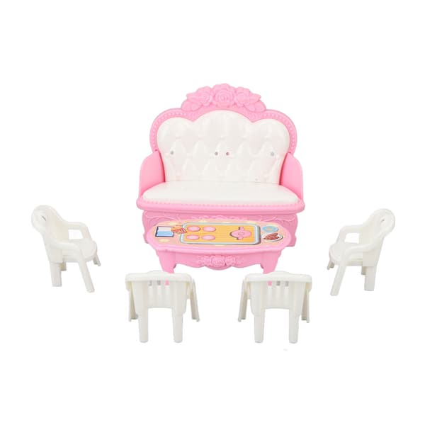 Miniatyr Vardagsrums Möbel Simulerings Soffa Kaffebord Stol Möbelmodell Set för 1/16 Dockhus Typ 2