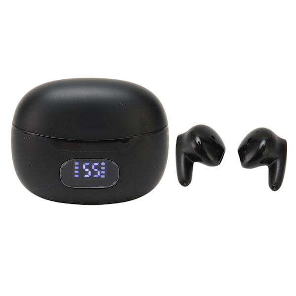 Bluetooth-hörlurar Multifunktion HiFi Stereo Ljud Brusreducering Trådlösa Sport Hörlurar med LED Digital Display Svart