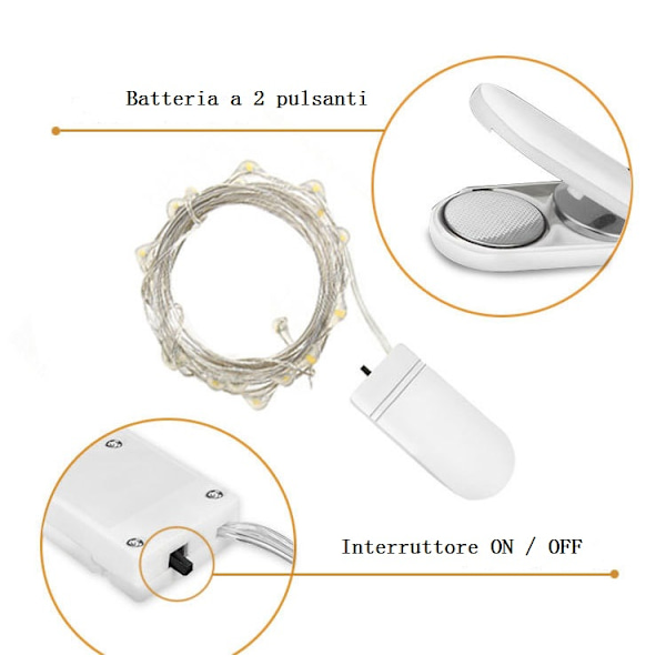 6 st 2 m 20LED ljusslingor vita lampor dekoration