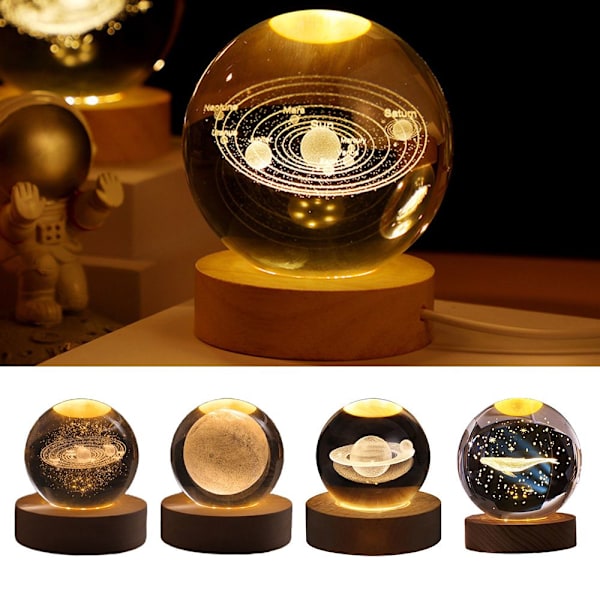 Kristallkula LED Nattlampa Bas Ornament
