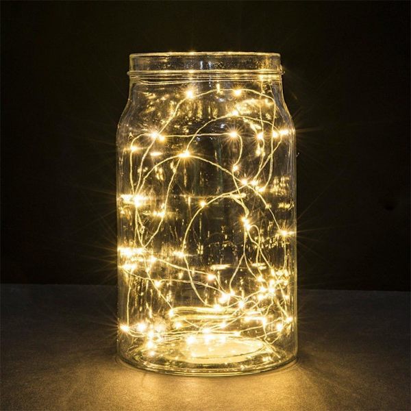 Solcellsvinflaskeljus 20 LED Solkorksträngljus Koppar