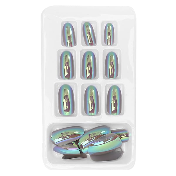 24 st Fashionabla Falska Naglar Avtagbara Ljusa Färger Falska Naglar Patch Full Cover Nagelkonst Tips06