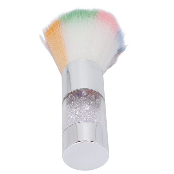 Portabel Enfärgad Sminkborste Fluffig Rougeborste Nagelsalongsdammborste Silver